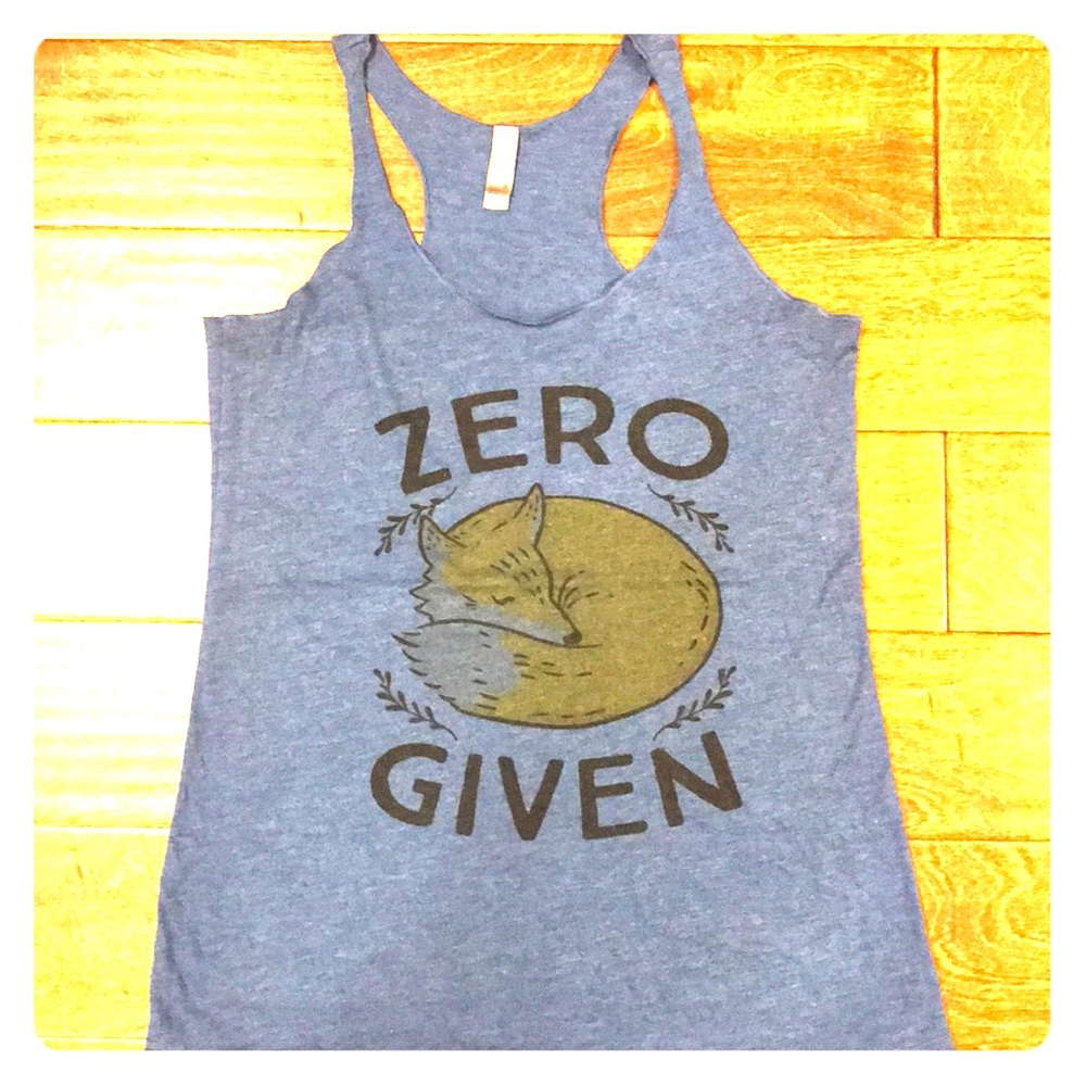 Next Level Apparel Racerback graphic tank blue EUC